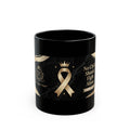 Awareness Ribbon Black Mug — "No Child Should Fight Alone" Support Awareness Coffee Cup