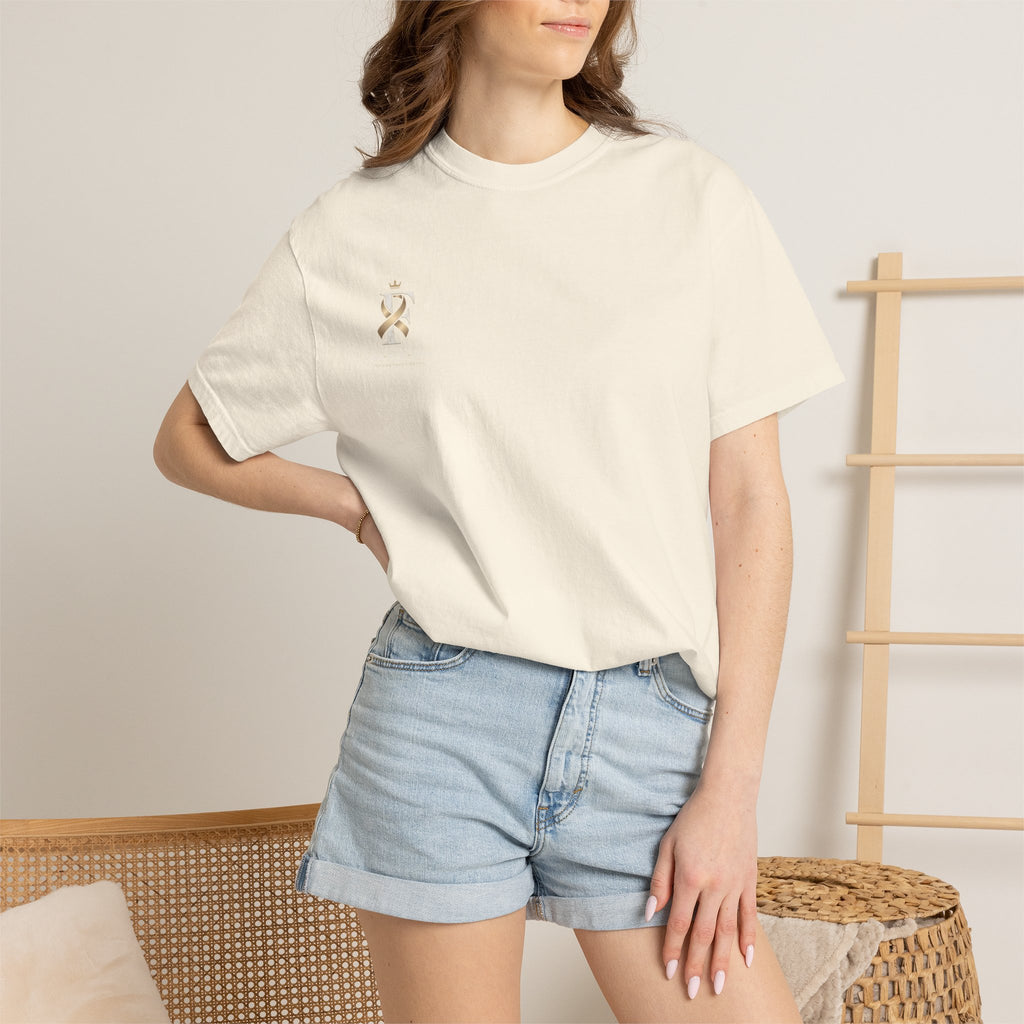 F Cancer Ribbon T-Shirt — Gold Awareness Tee