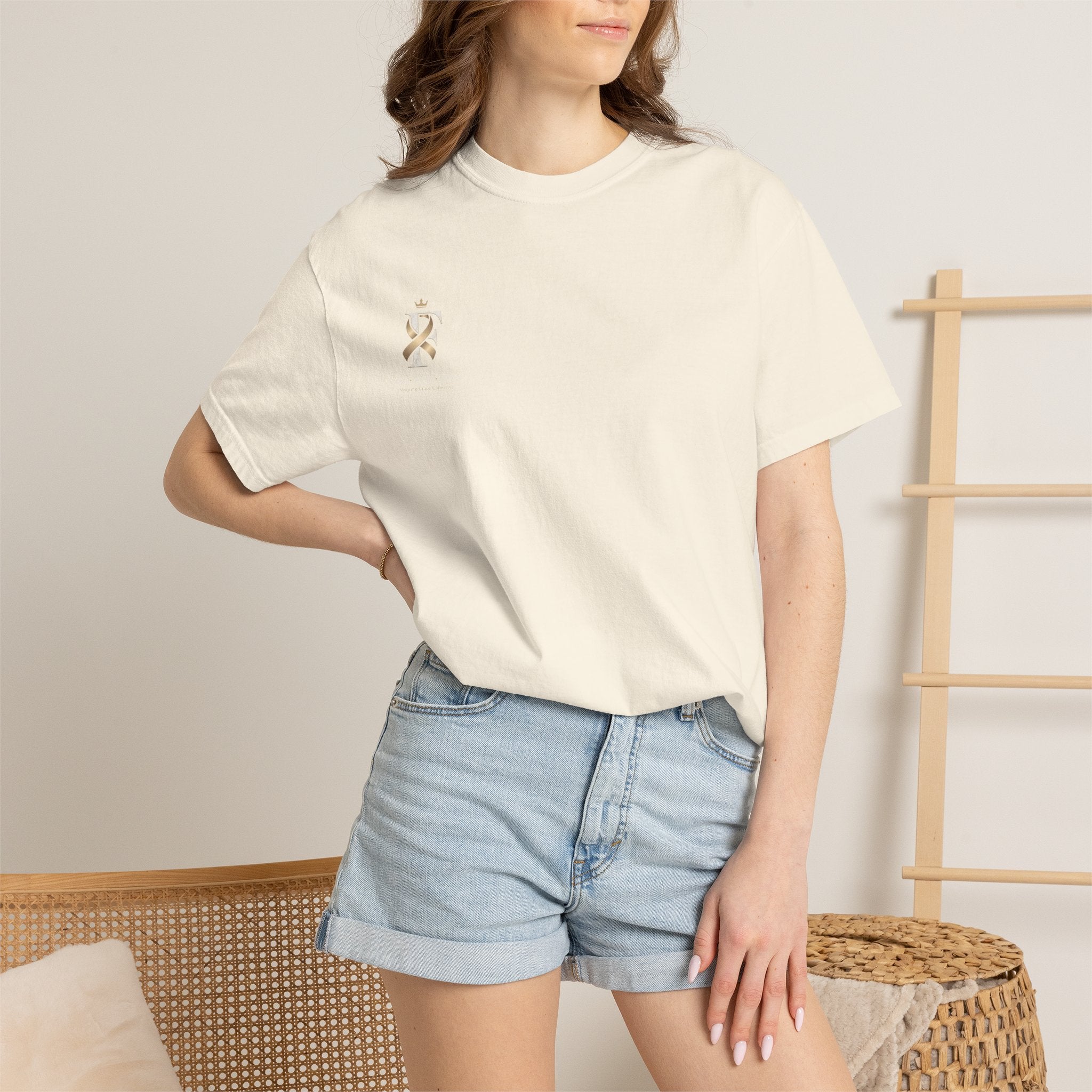 F Cancer Ribbon T-Shirt — Gold Awareness Tee