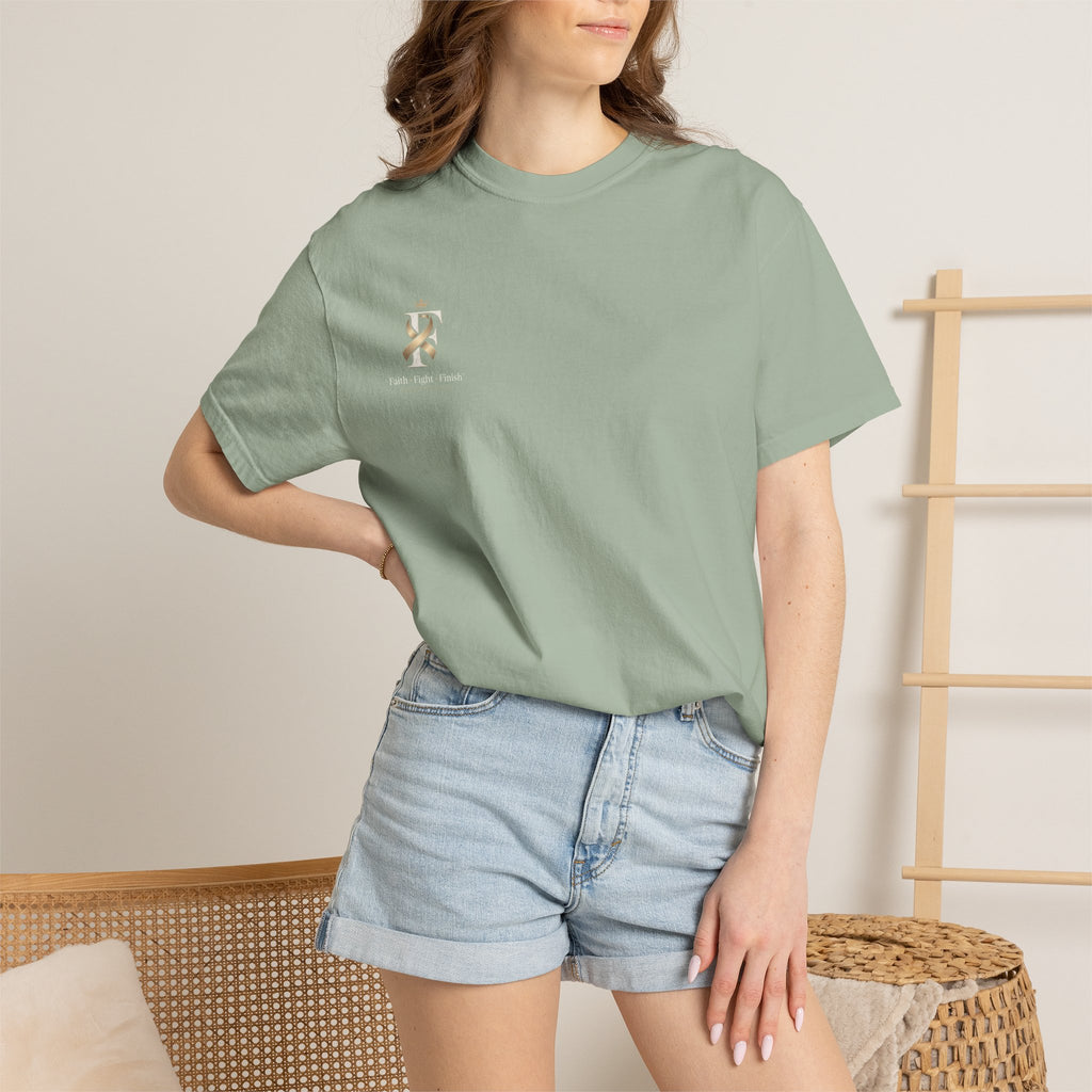F Cancer Ribbon T-Shirt — Gold Awareness Tee