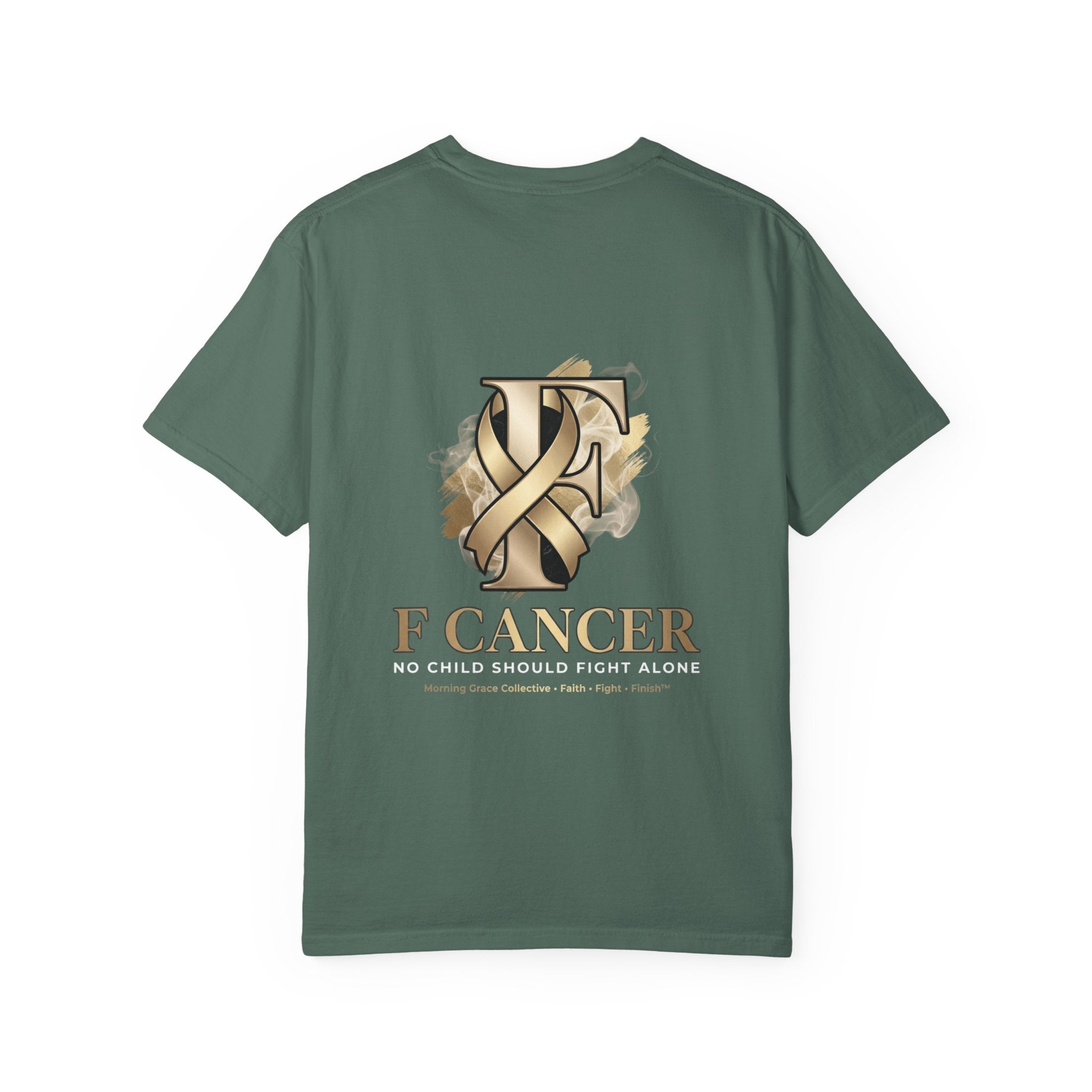F Cancer Ribbon T-Shirt — Gold Awareness Tee