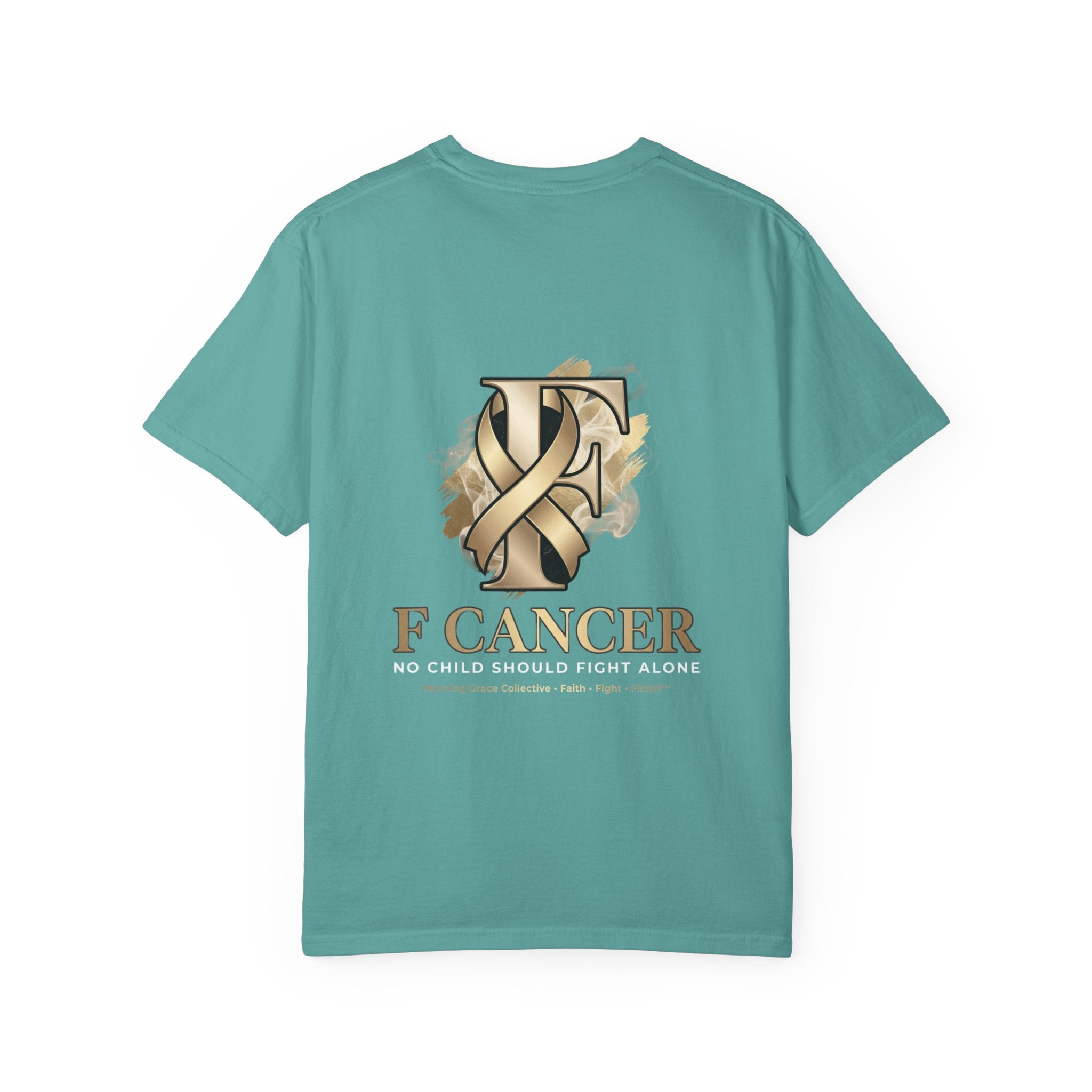 F Cancer Ribbon T-Shirt — Gold Awareness Tee