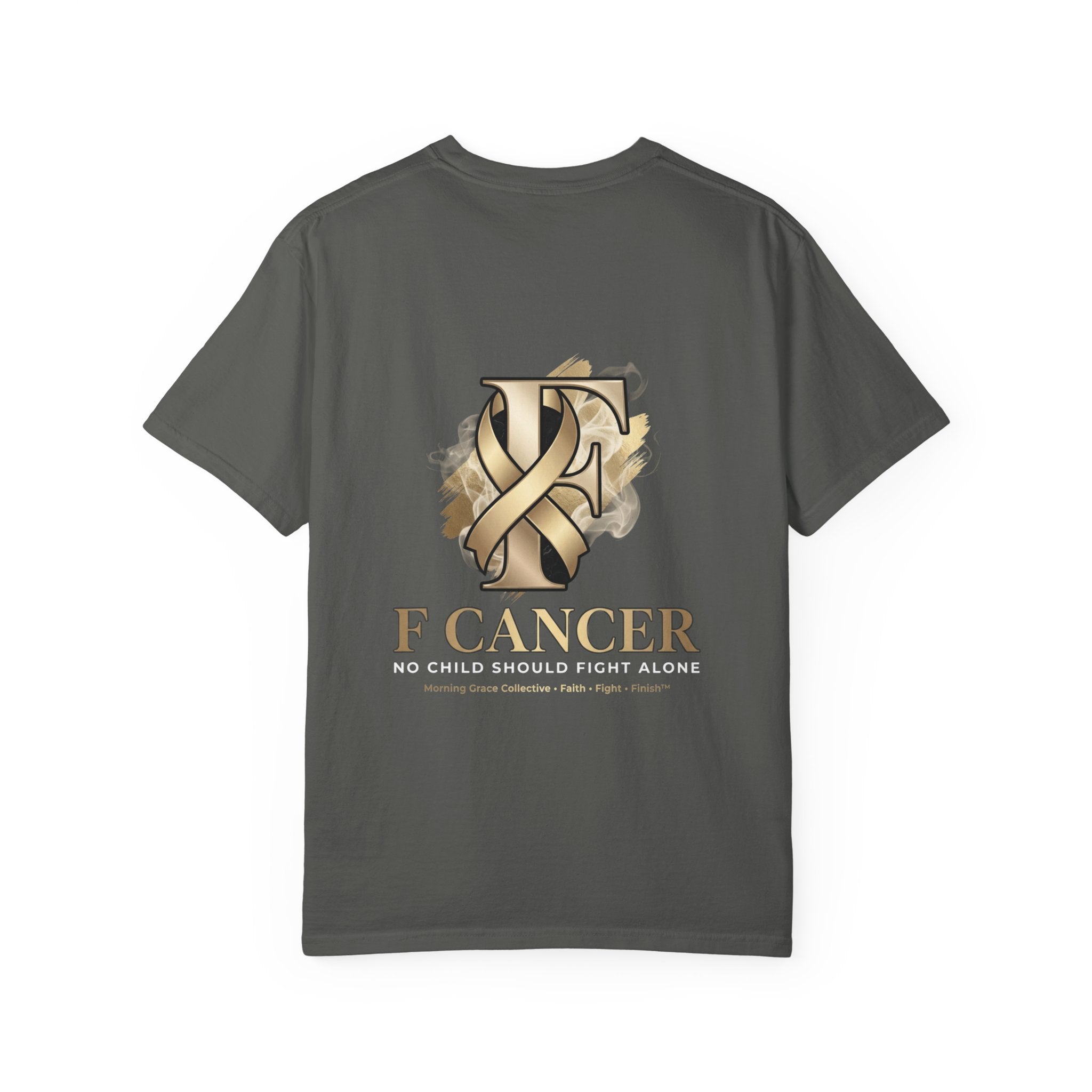 F Cancer Ribbon T-Shirt — Gold Awareness Tee