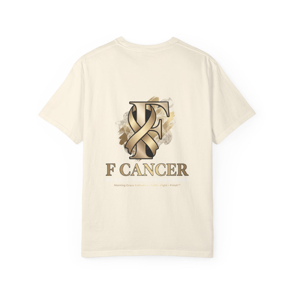 F Cancer Ribbon T-Shirt — Gold Awareness Tee