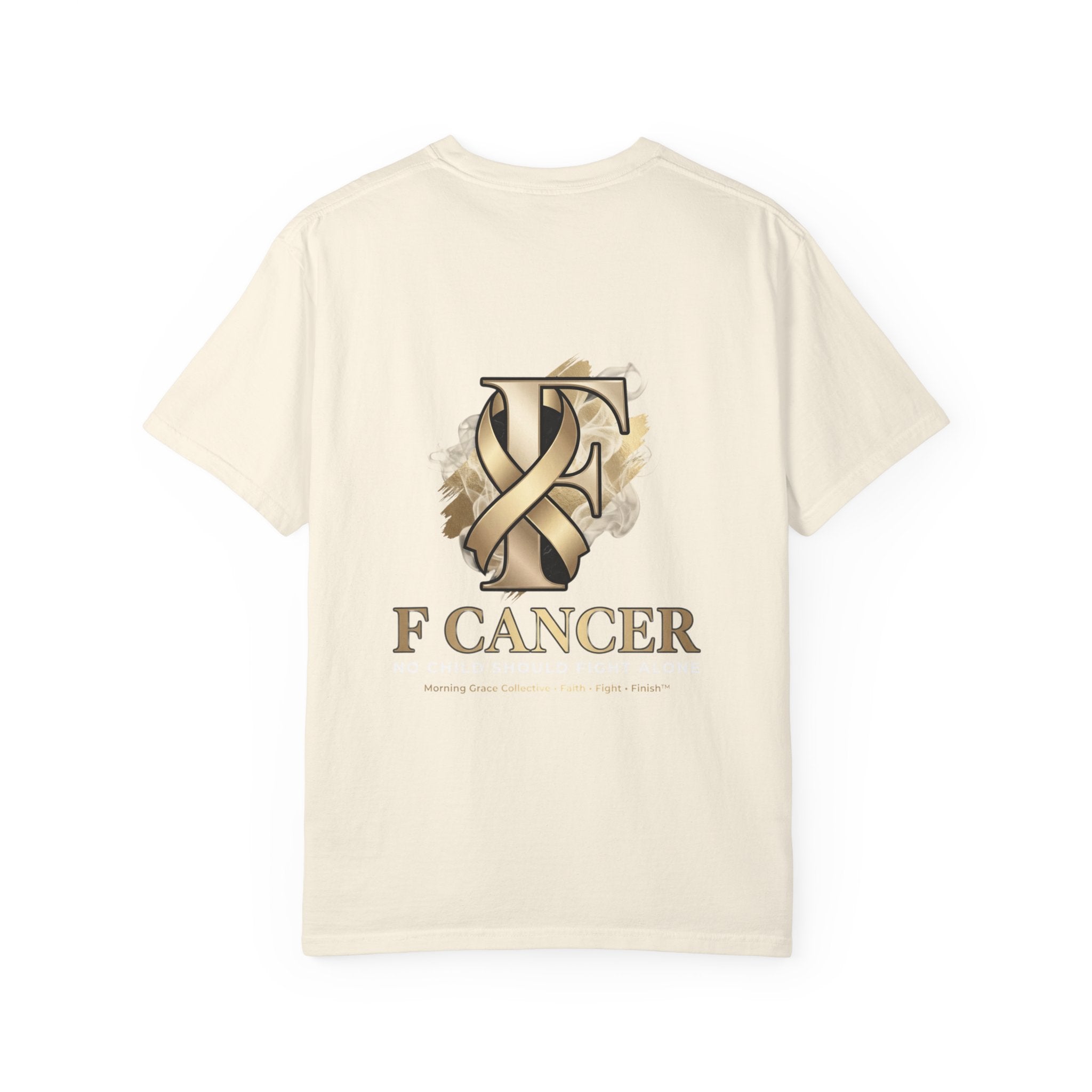 F Cancer Ribbon T-Shirt — Gold Awareness Tee