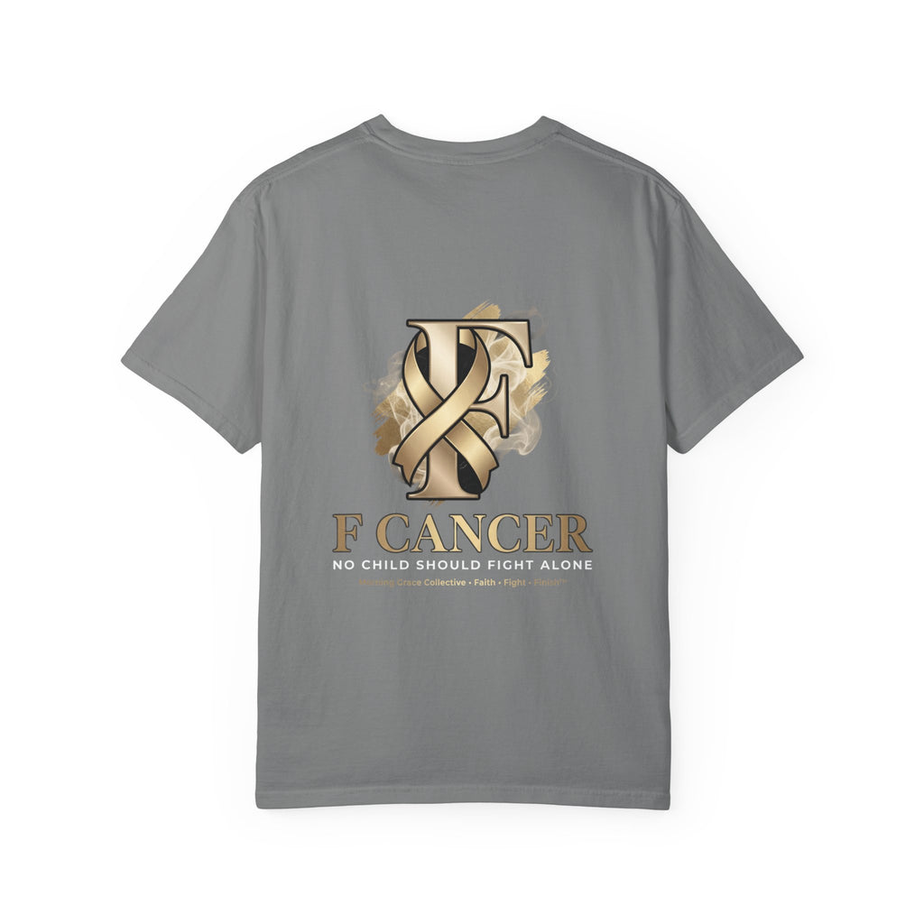 F Cancer Ribbon T-Shirt — Gold Awareness Tee