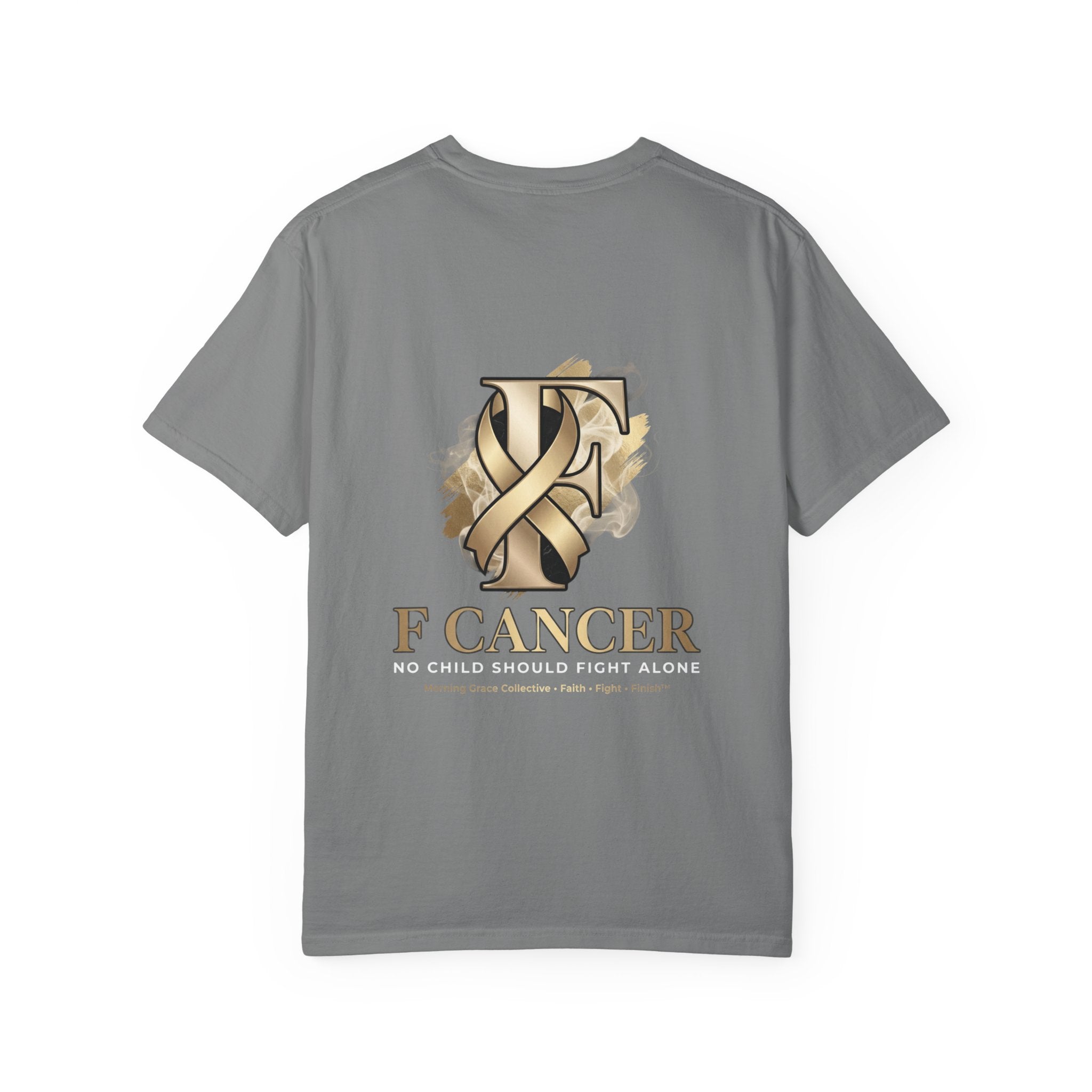 F Cancer Ribbon T-Shirt — Gold Awareness Tee