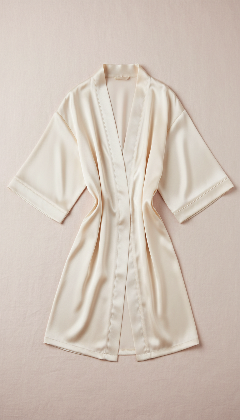 Silk Kimono Robe With Sash