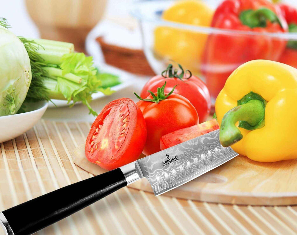 Damascus VG10 Steel Santoku Knife Classic Wave