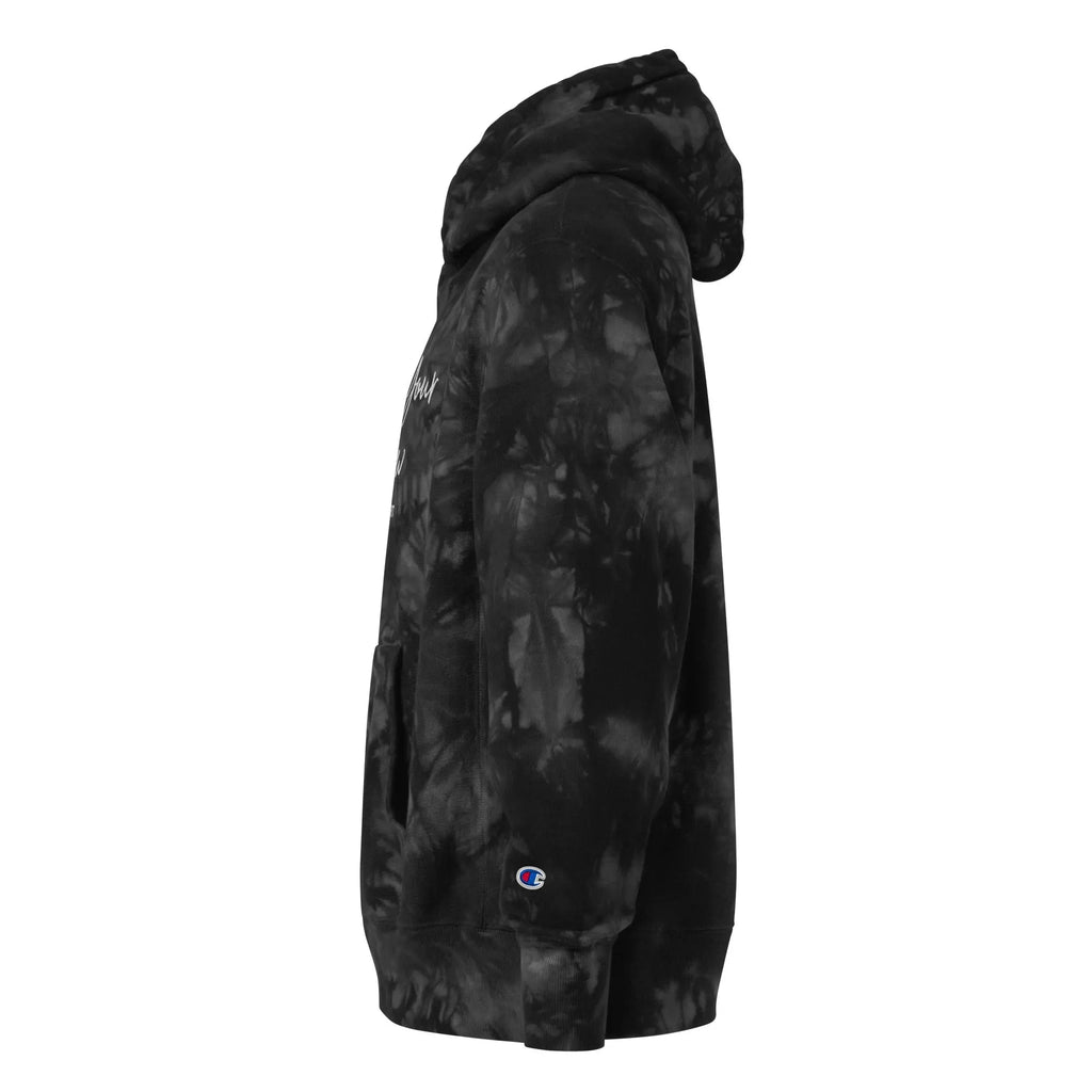 Own Your Glow Unisex Champion tie-dye hoodie with Embroidery | Champion hoodie