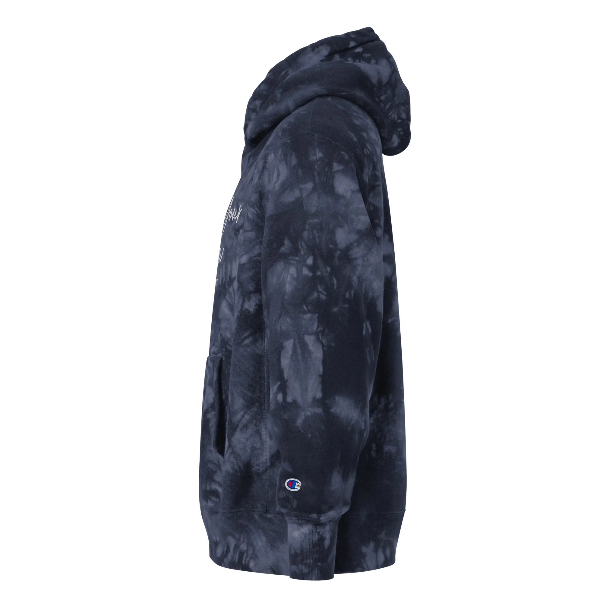 Own Your Glow Unisex Champion tie-dye hoodie with Embroidery | Champion hoodie